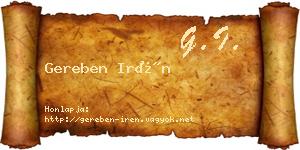 Gereben Irén névjegykártya